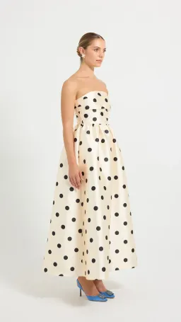 Pasduchas Dottie Strapless Midi Size 8 in Cream/Black for rent on The Volte - image 2