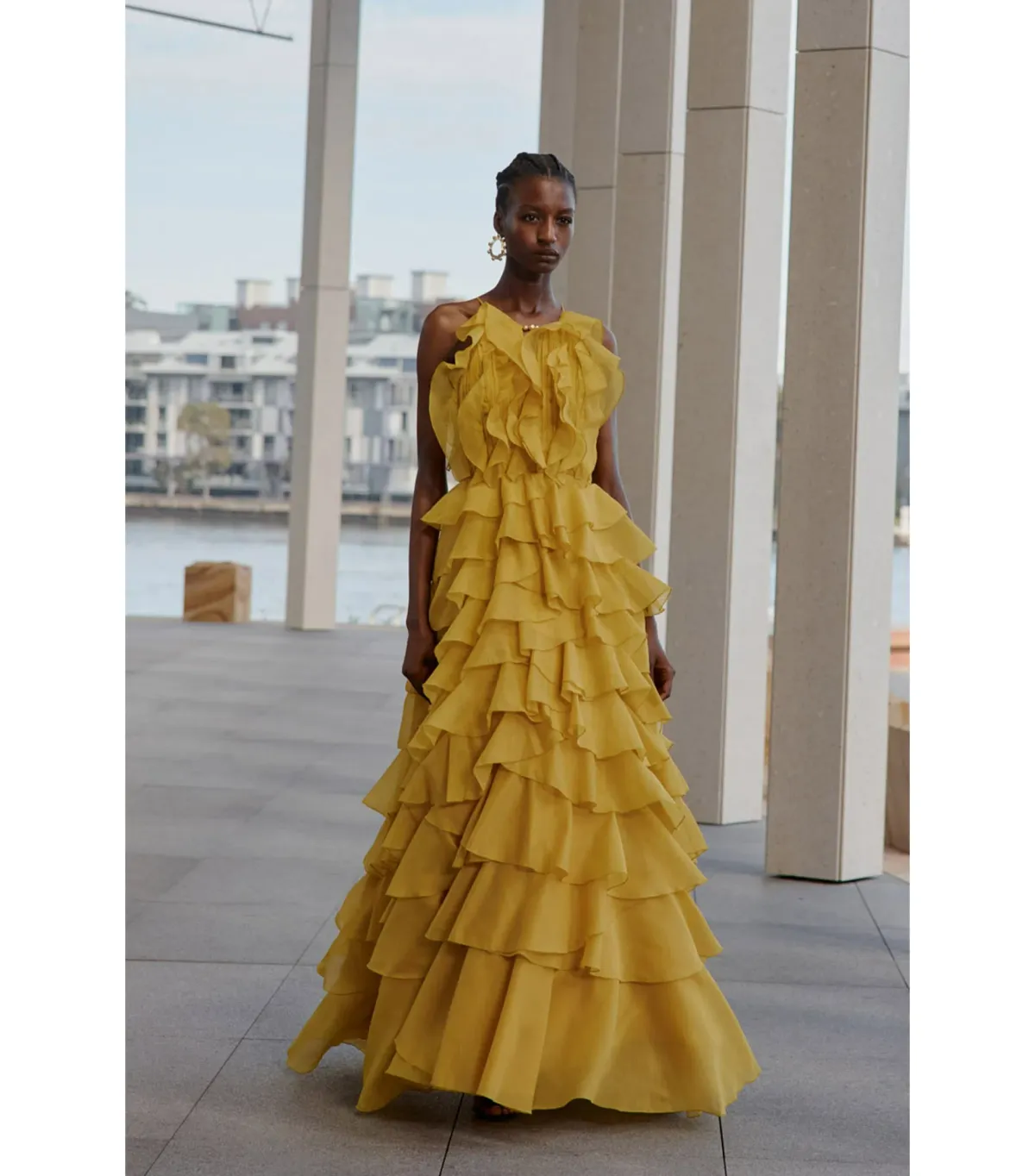 Aje Cleo Maxi Gown in Chartreuse Size 8 - Image 5