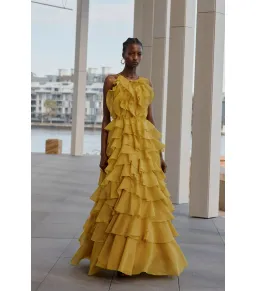 Aje Cleo Maxi Gown in Chartreuse Size 12 for rent on The Volte - image 5