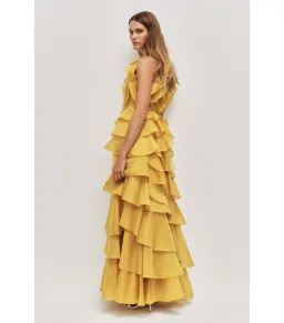 Aje Cleo Maxi Gown in Chartreuse Size 12 for rent on The Volte - image 3