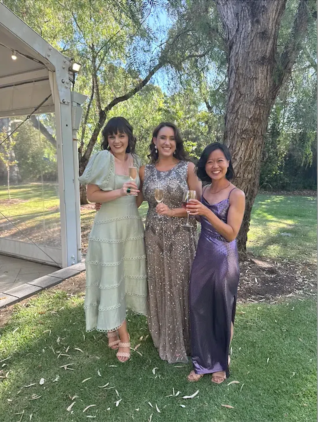 Beauut Bridesmaid Embellished Maxi Dress in Mink Size 14 for rent on The Volte - main image