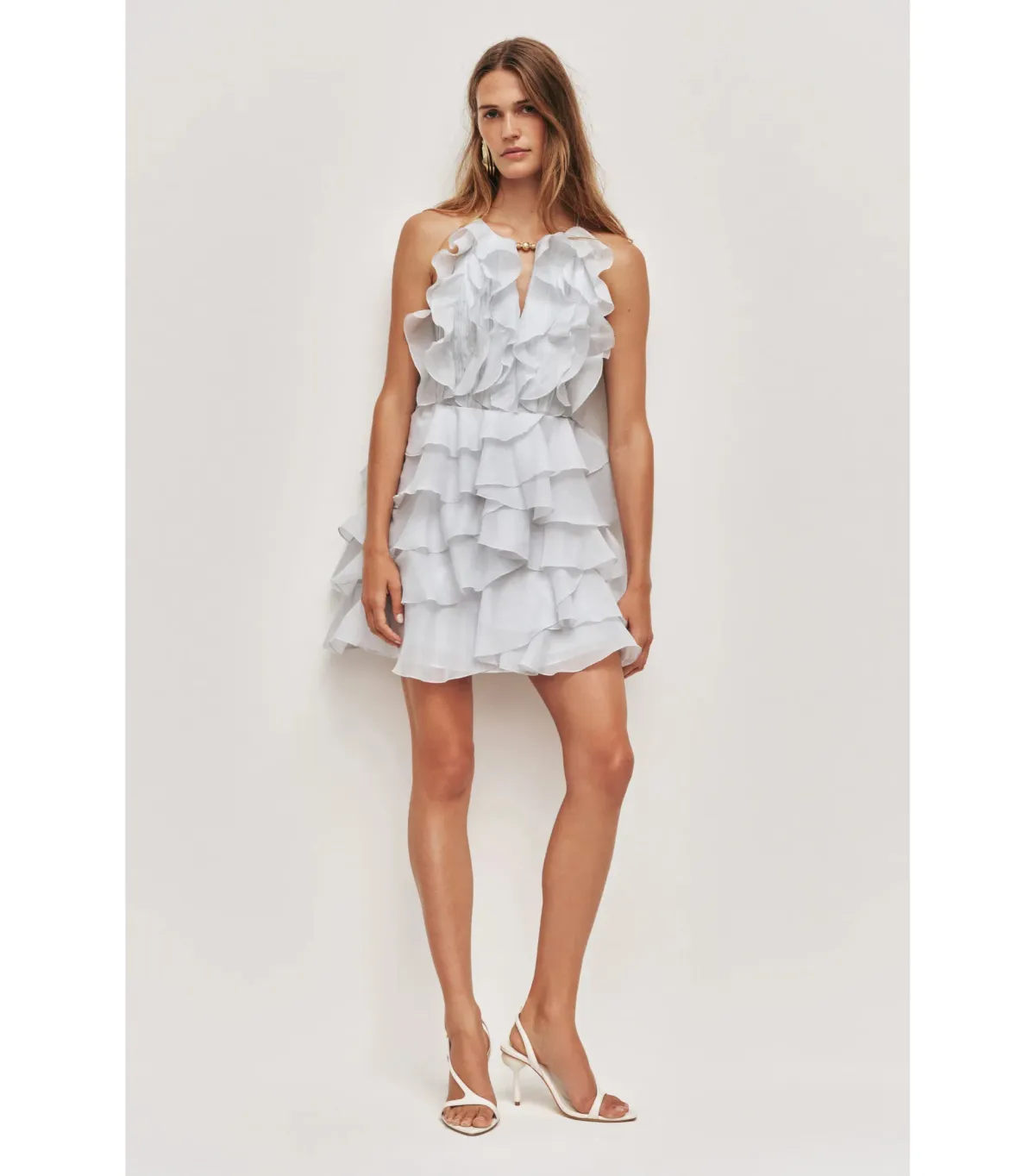 Aje Cleo Mini Dress Silver Blue Size 6 - Image 1