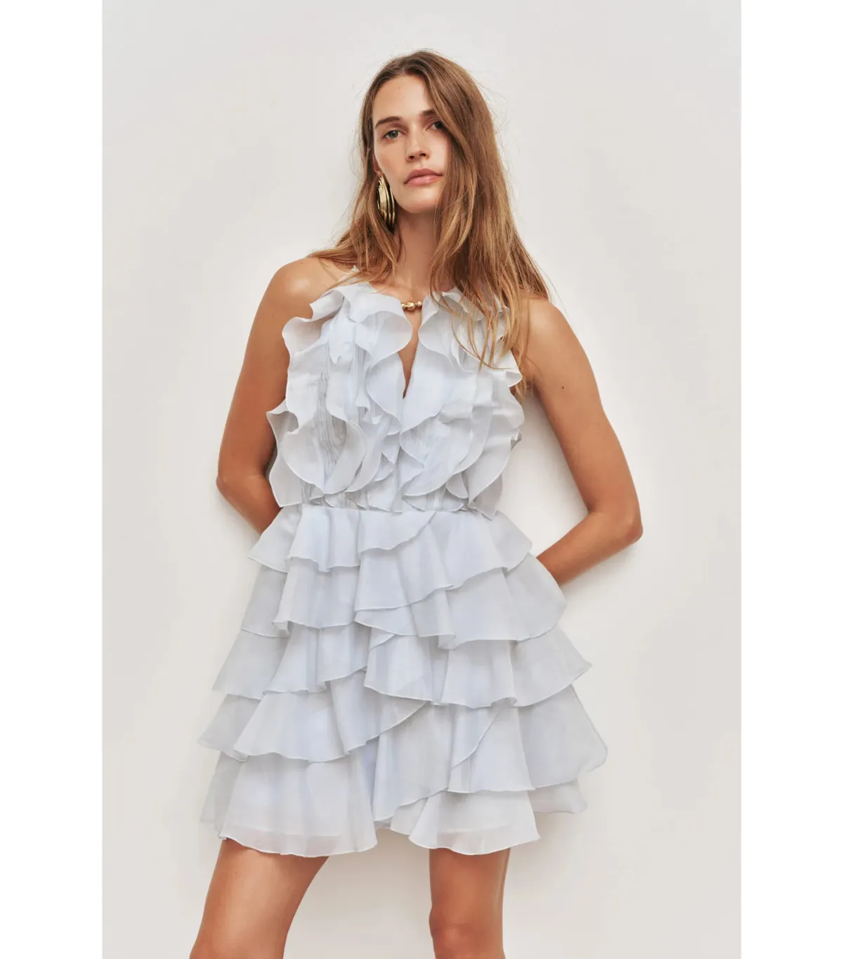 Aje Cleo Mini Dress Silver Blue Size 8 - Image 2