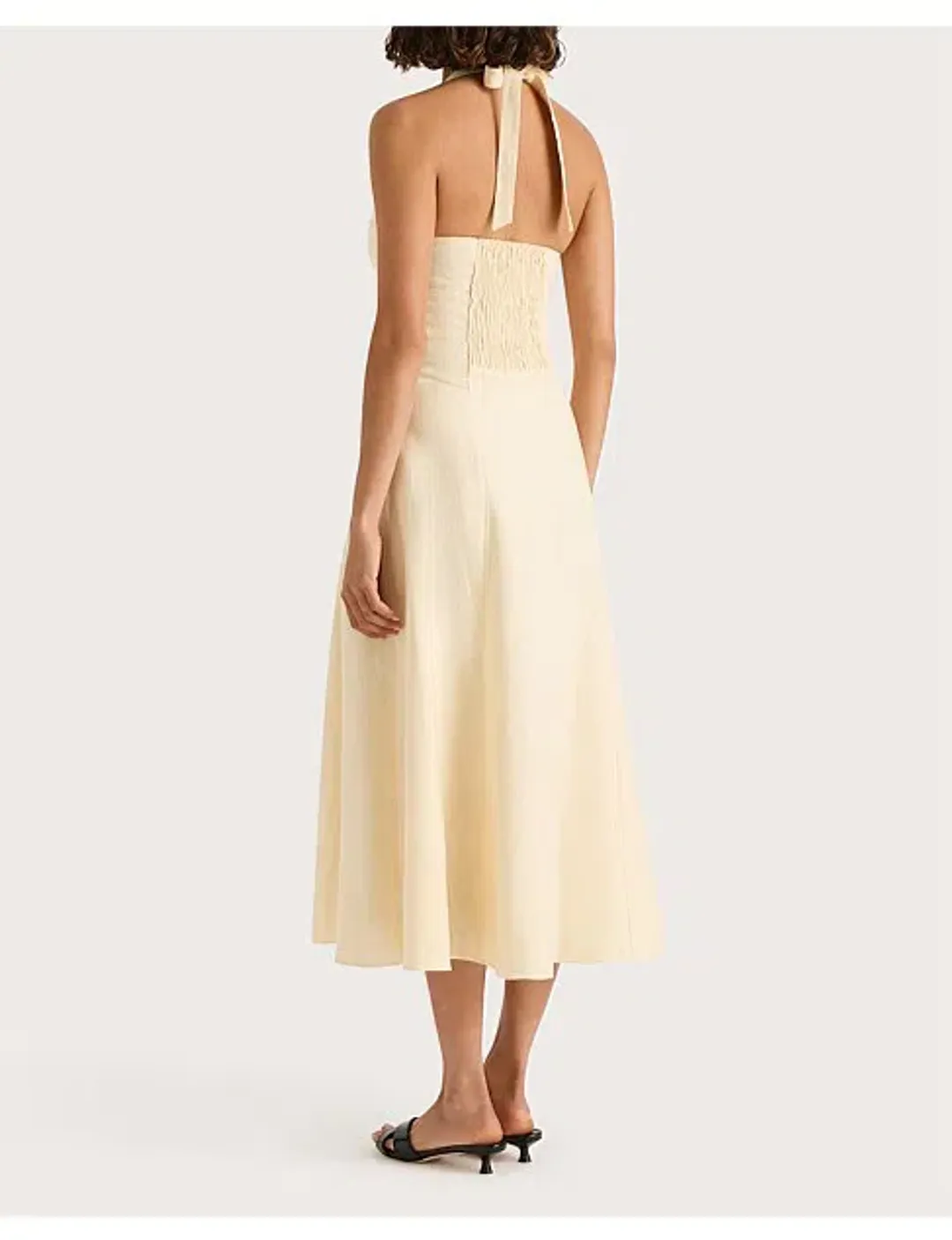Faithfull the Brand Marais Midi Dress Yellow Size 6 for rent on The Volte - main image