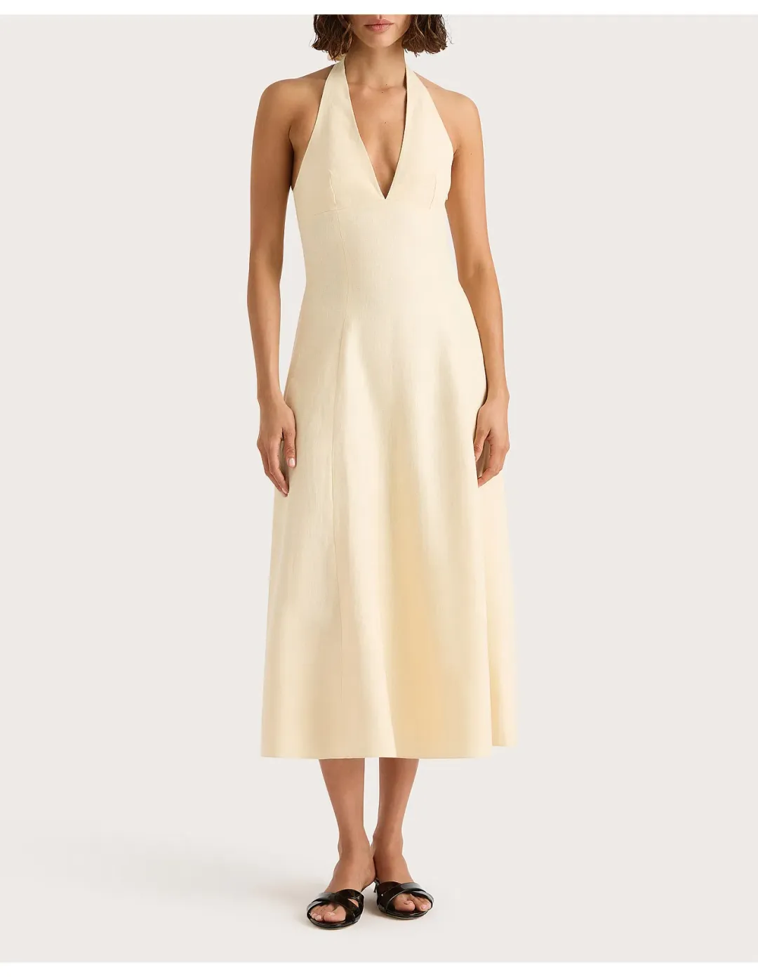 Faithfull the Brand Marais Midi Dress Yellow Size 6 for rent on The Volte - main image