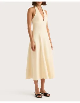 Faithfull the Brand Marais Midi Dress Yellow Size 6 for rent on The Volte - image 1