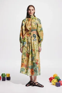 Alemais Cresida Cutout Midi Dress Multi Size 10 for rent on The Volte - image 1