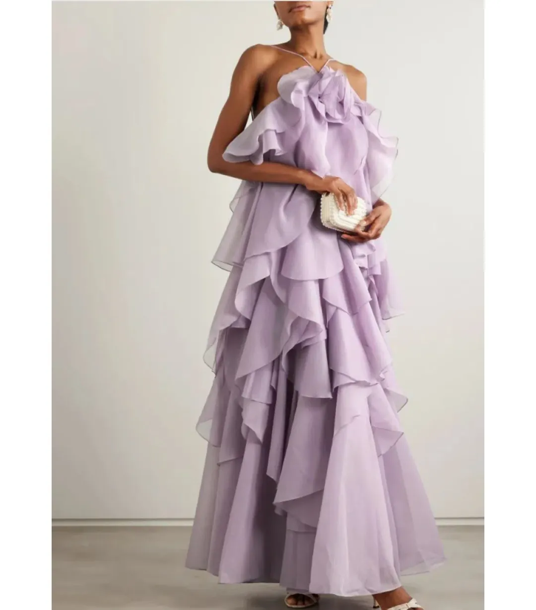 Aje Pandorea Layered Maxi Dress Purple Size AU 14 for rent on The Volte - main image