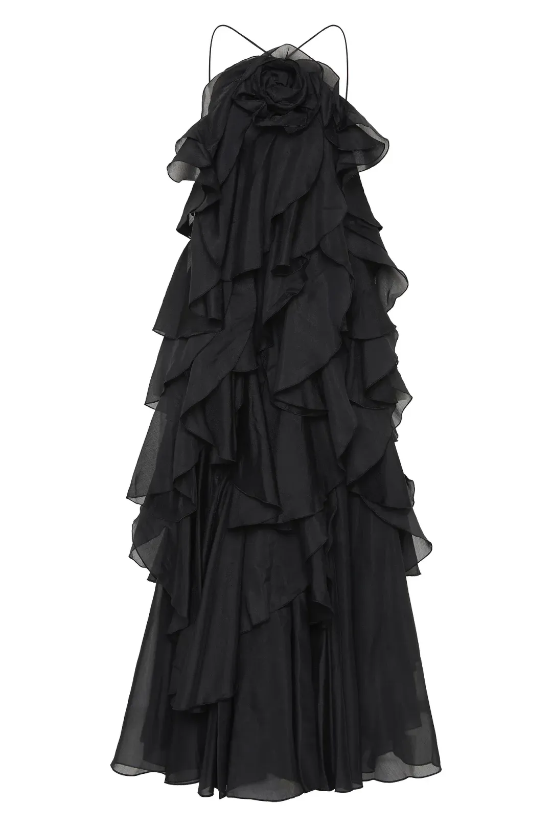 Aje Pandorea Layered Maxi Dress Size 14 Black for rent on The Volte - main image