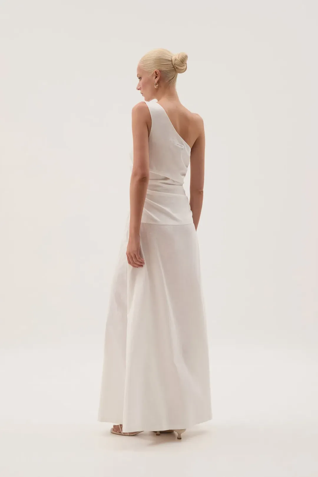 Aje White Daze One Shoulder Maxi Dress White Size AU 6 for rent on The Volte - main image