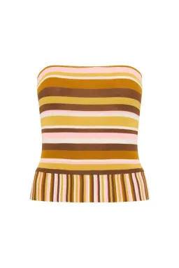 Faithfull Citara Strapless Top & Maxi Skirt Set in Cocoa Size 8 for rent on The Volte - image 4