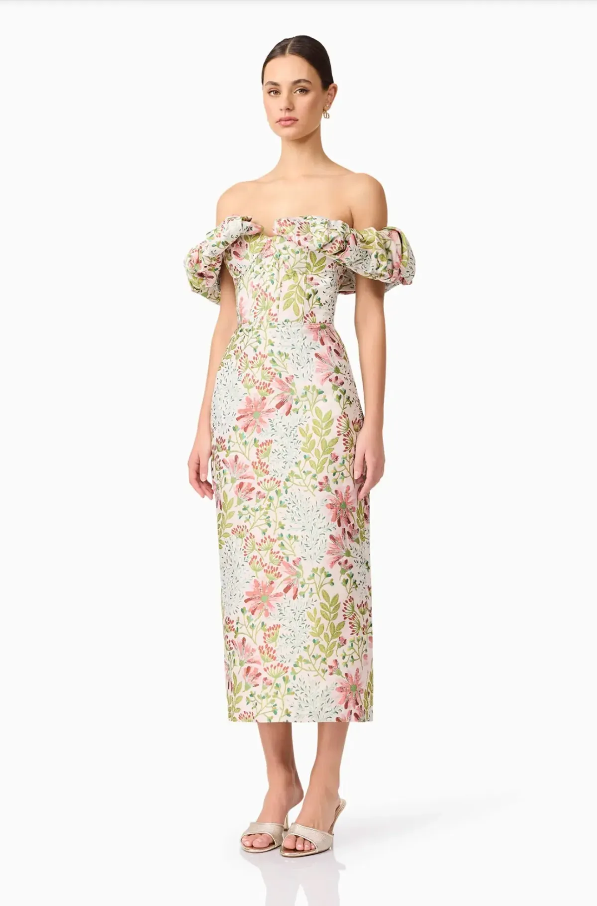 Elliatt Calaantha Off The Shoulder Midi Dress in Floral Size AU 8/S - Image 3