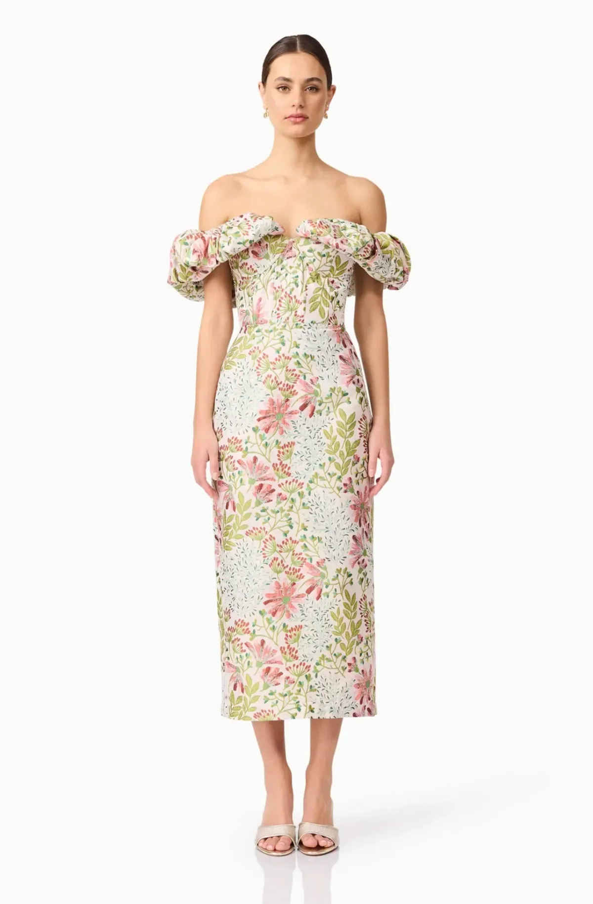 Elliatt Calaantha Off The Shoulder Midi Dress in Floral Size AU 8/S - Image 6