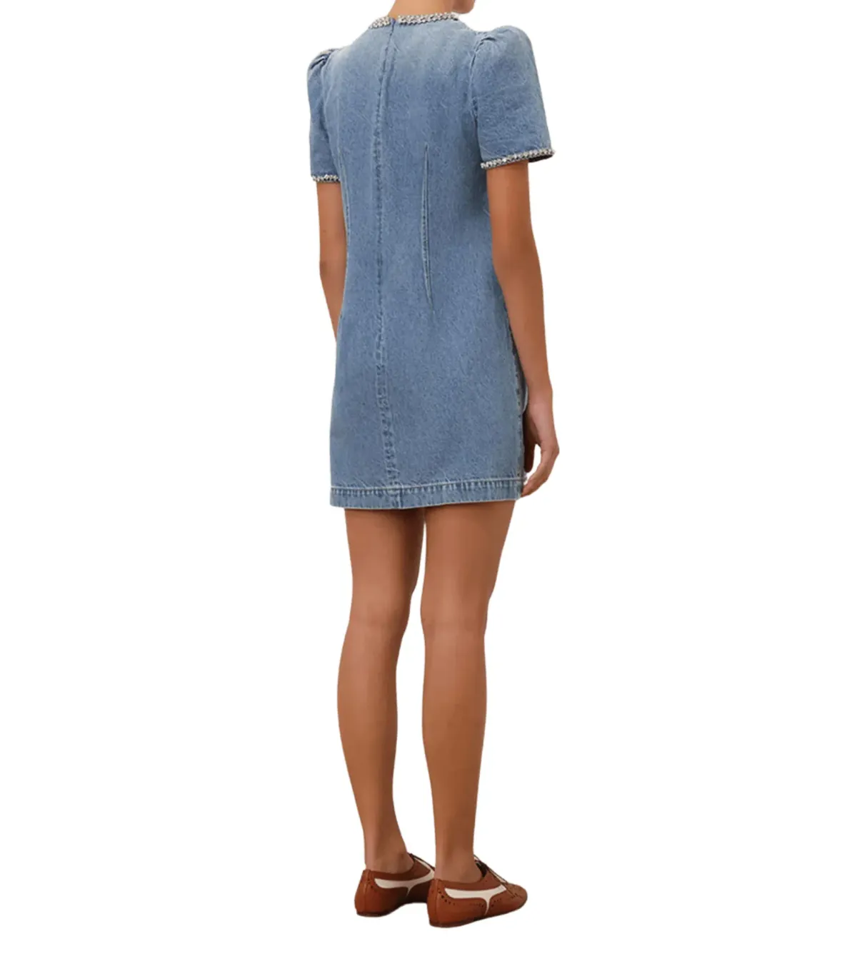 Zimmermann Crush Embellished Denim Mini Dress Blue Size 0 / AU 8 - Image 5