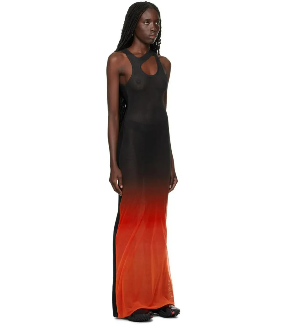 Ottolinger Gradient Maxi Dress Black/Red Size S / AU 8 - Image 2