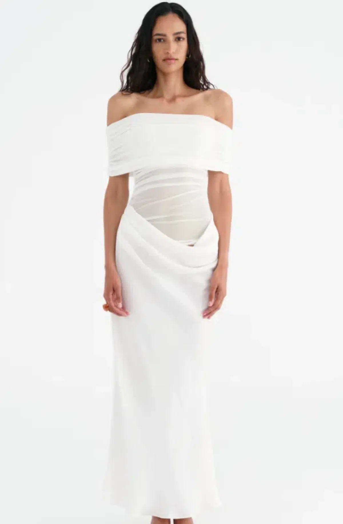 Benni Nico Off Shoulder Maxi White - Image 1