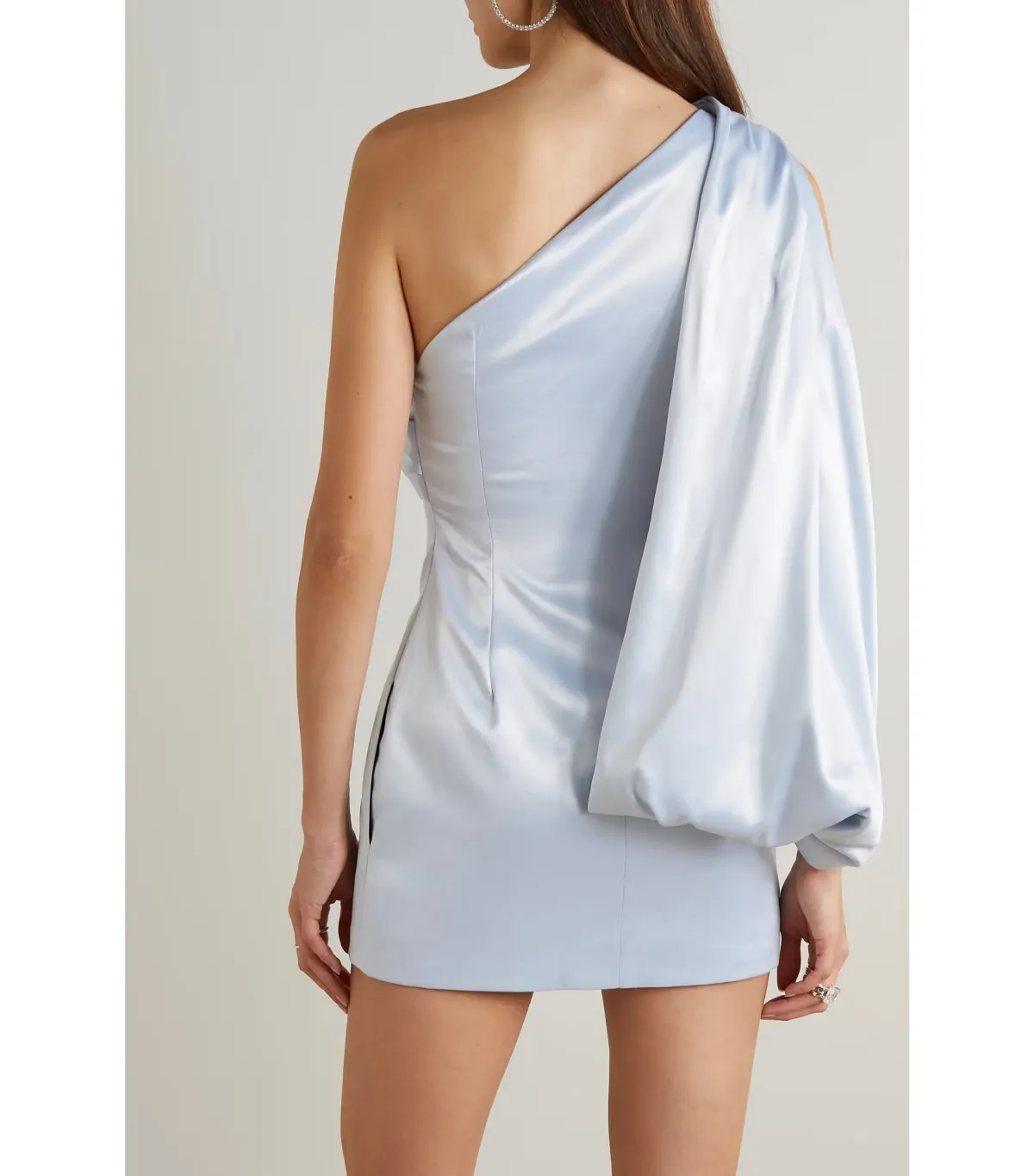16arlington Blake One-shoulder Draped Satin Dress Ice Blue Size S / AU 8 - Image 2