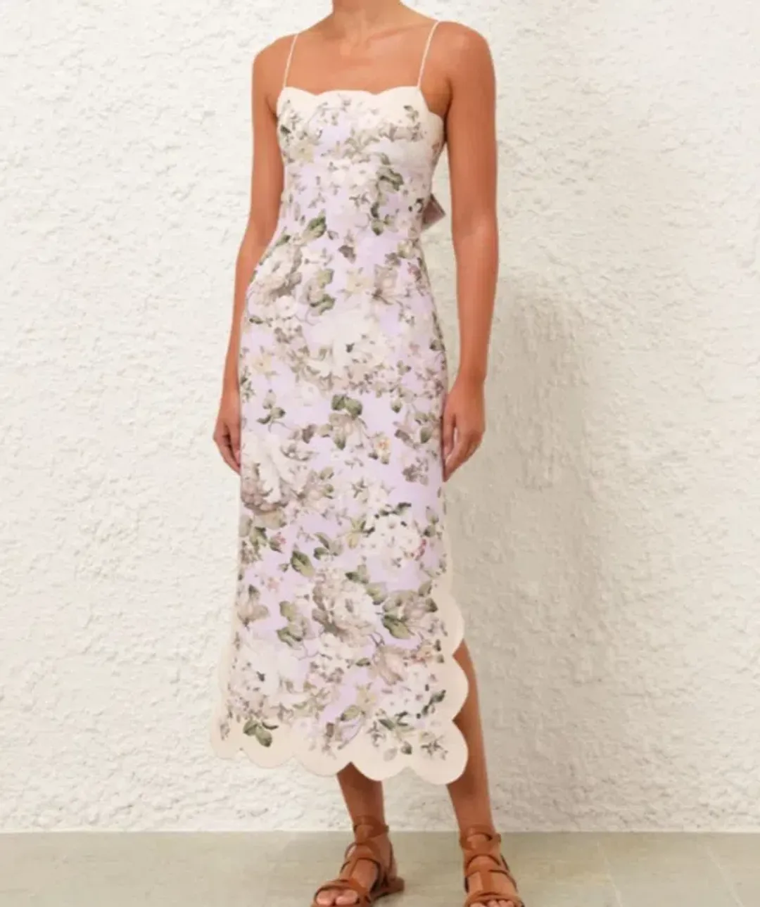 Zimmermann Acacia Scallop Midi Dress 0/AU8 for rent on The Volte - main image