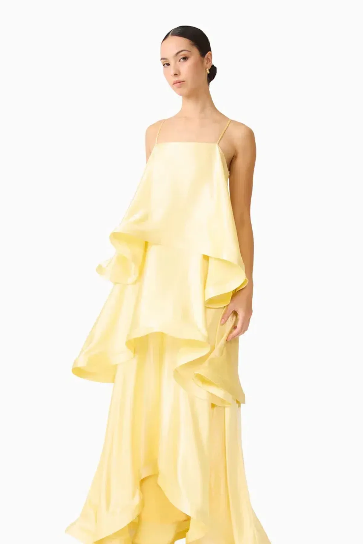 ELLIATT TILLY TIERED MAXI DRESS IN BUTTER YELLOW SIZE 8 (S) - Image 4