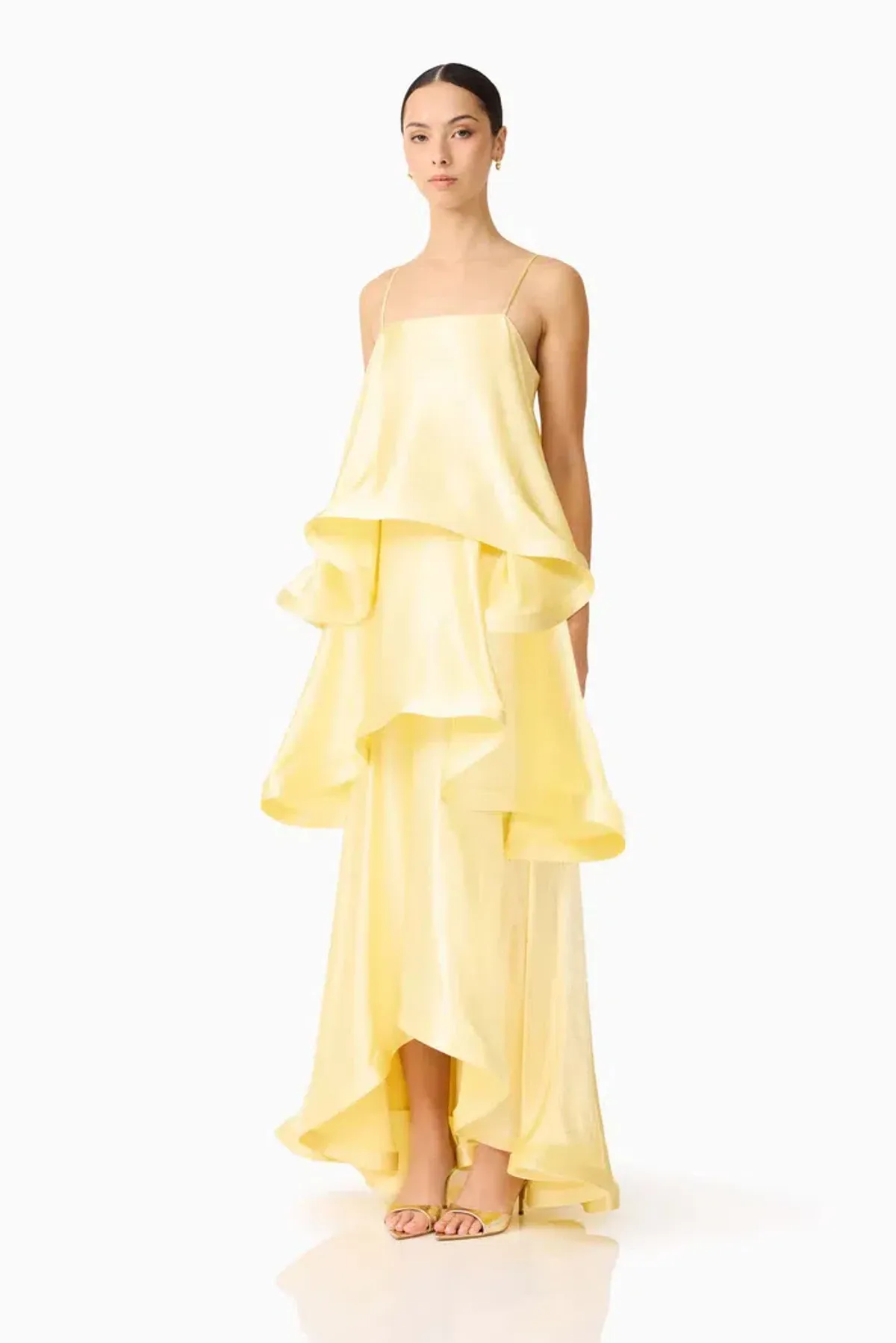 ELLIATT TILLY TIERED MAXI DRESS IN BUTTER YELLOW SIZE 8 (S) - Image 2