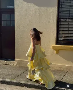 ELLIATT TILLY TIERED MAXI DRESS IN BUTTER YELLOW SIZE 8 (S) for rent on The Volte - image 8