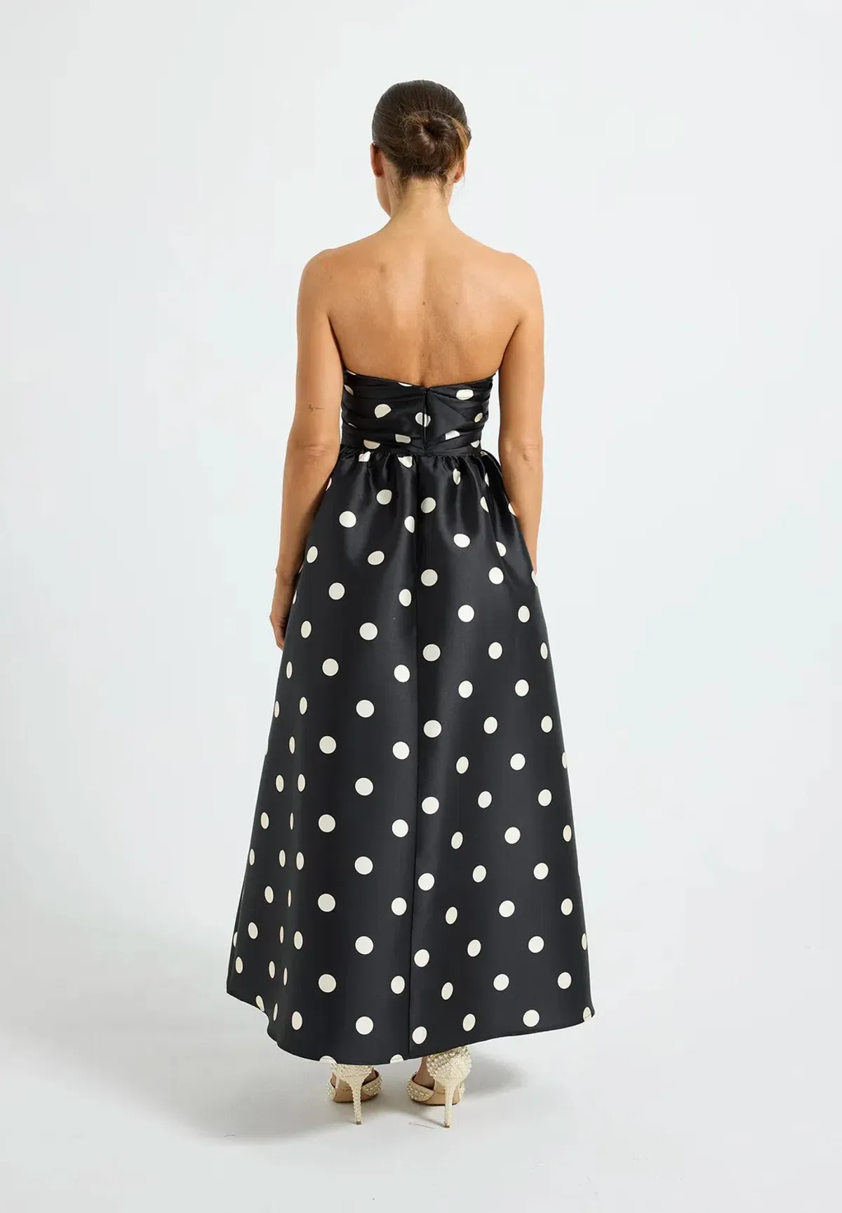 Pasduchas Dottie Strapless Midi Black/Cream Size 6 - Image 2