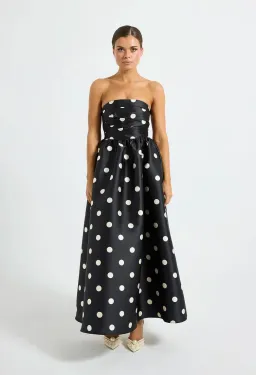 Pasduchas Dottie Strapless Midi Black/Cream Size 6 for rent on The Volte - image 1