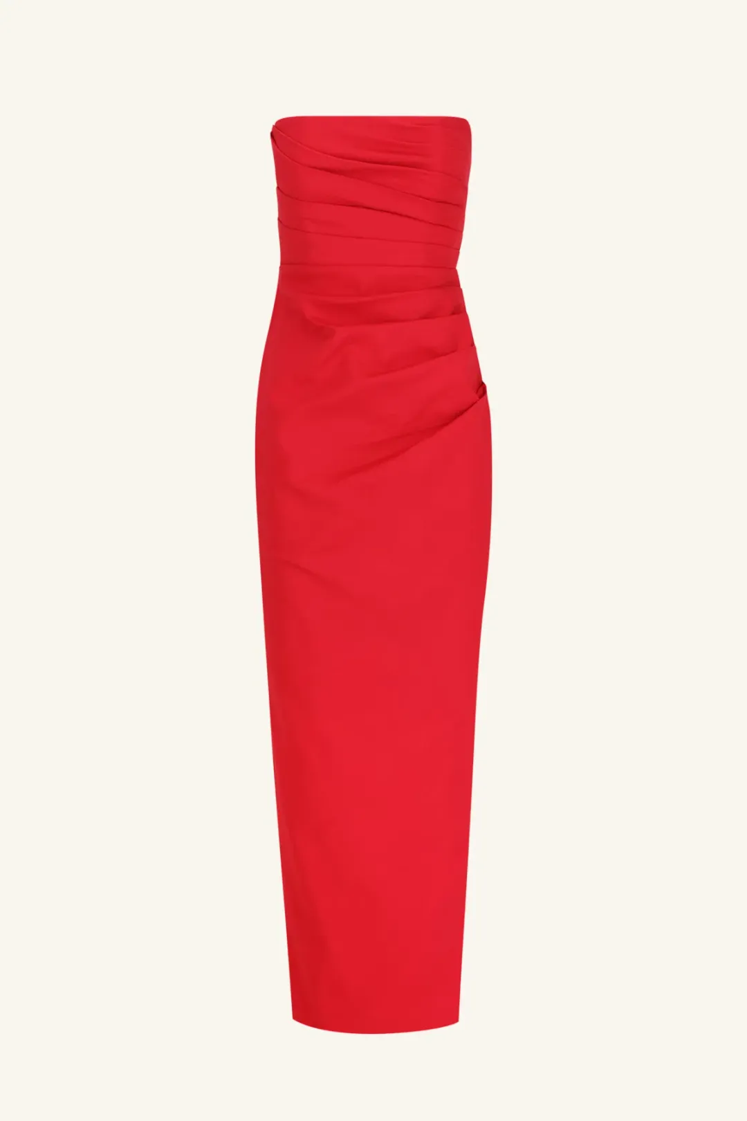Shona Joy Lani Strapless Draped Maxi Dress in Chilli Red Size 8 for rent on The Volte - main image