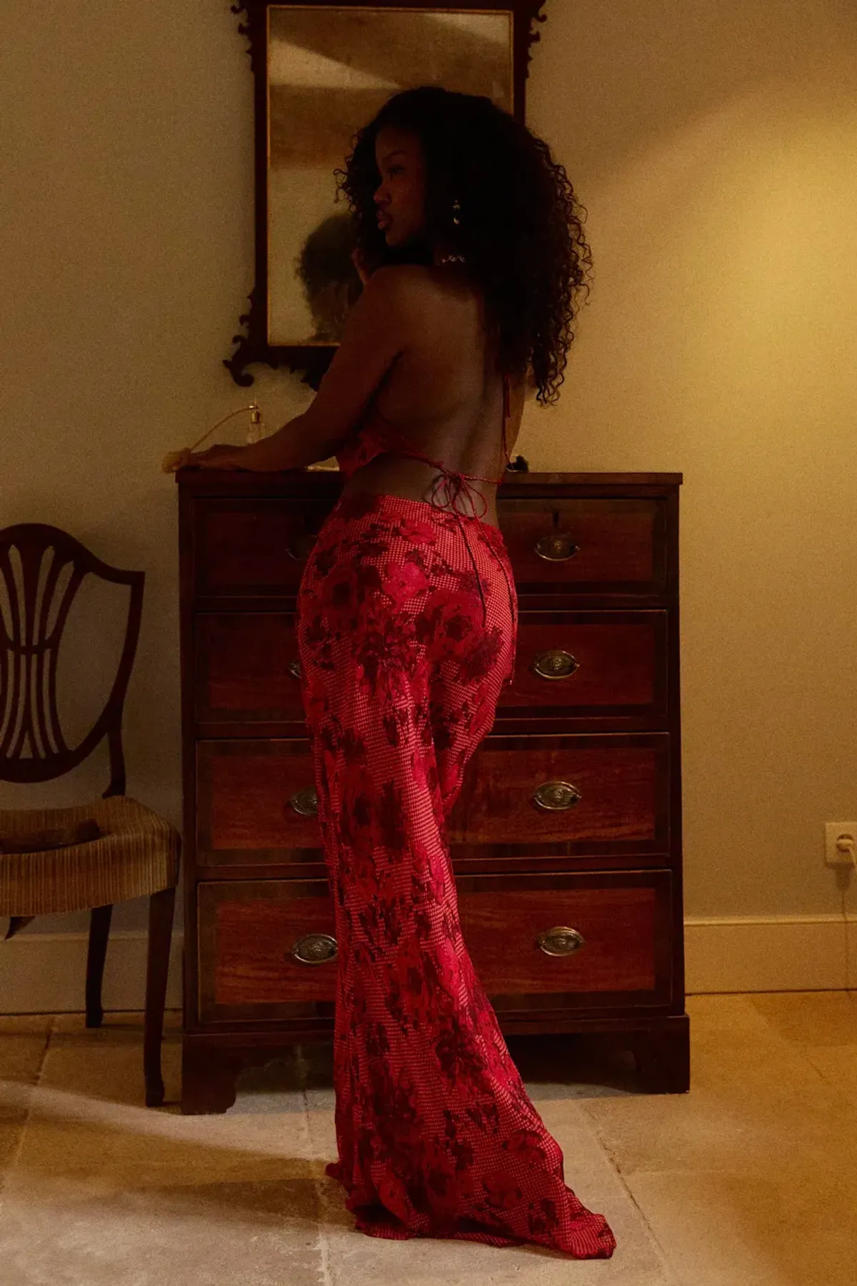 BYDEE FLEURIE MAXI SKIRT & AURELIE TOP IN ROSÉ. SIZE XS / AU 6-8 - Image 17