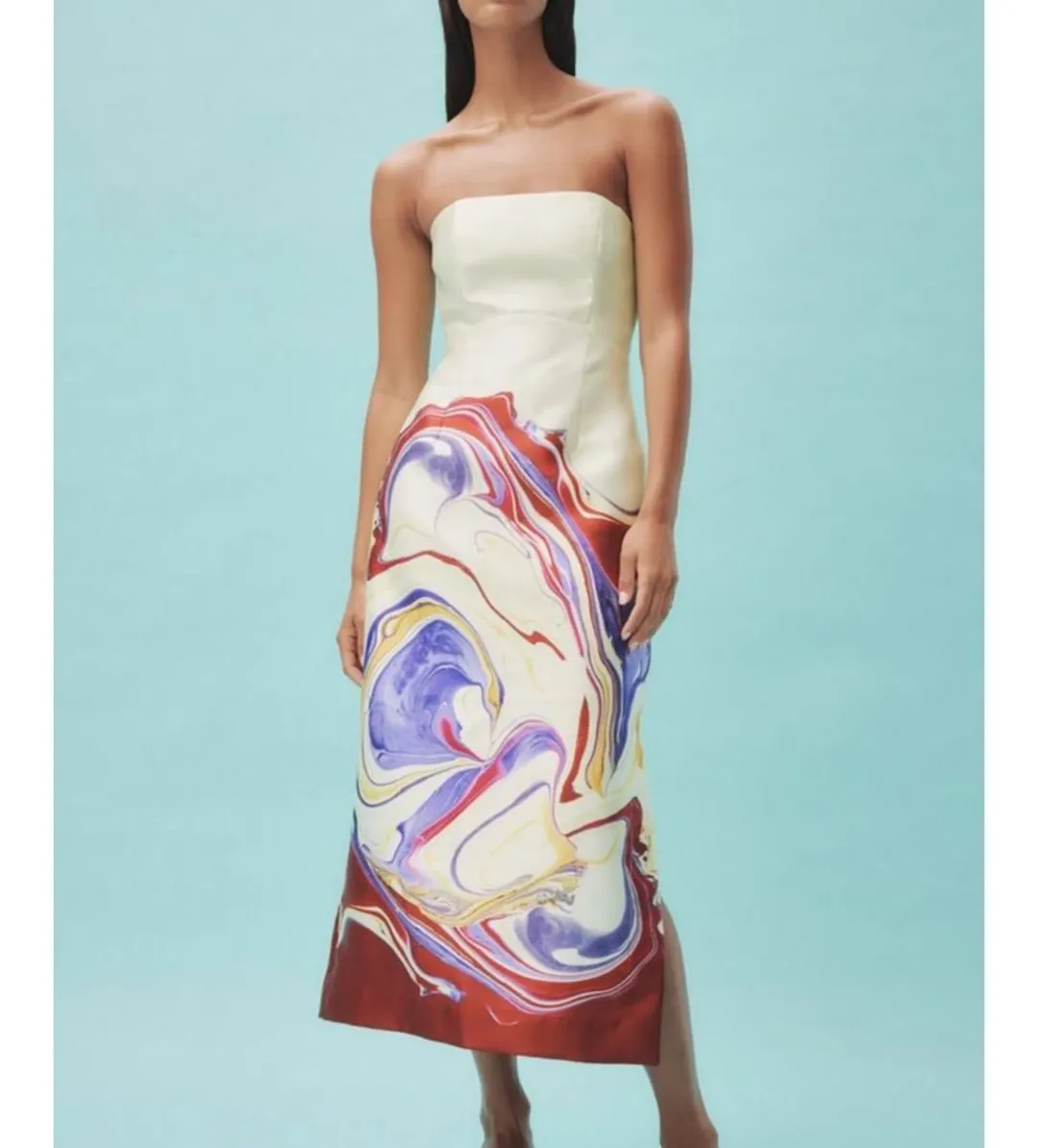 Alemais Luca Corset Midi Dress in Print Size AU10 for rent on The Volte - main image