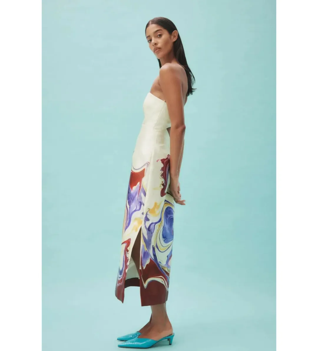 Alemais Luca Corset Midi Dress in Print Size AU10 for rent on The Volte - main image