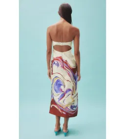 Alemais Luca Corset Midi Dress in Print Size AU10 for rent on The Volte - image 4