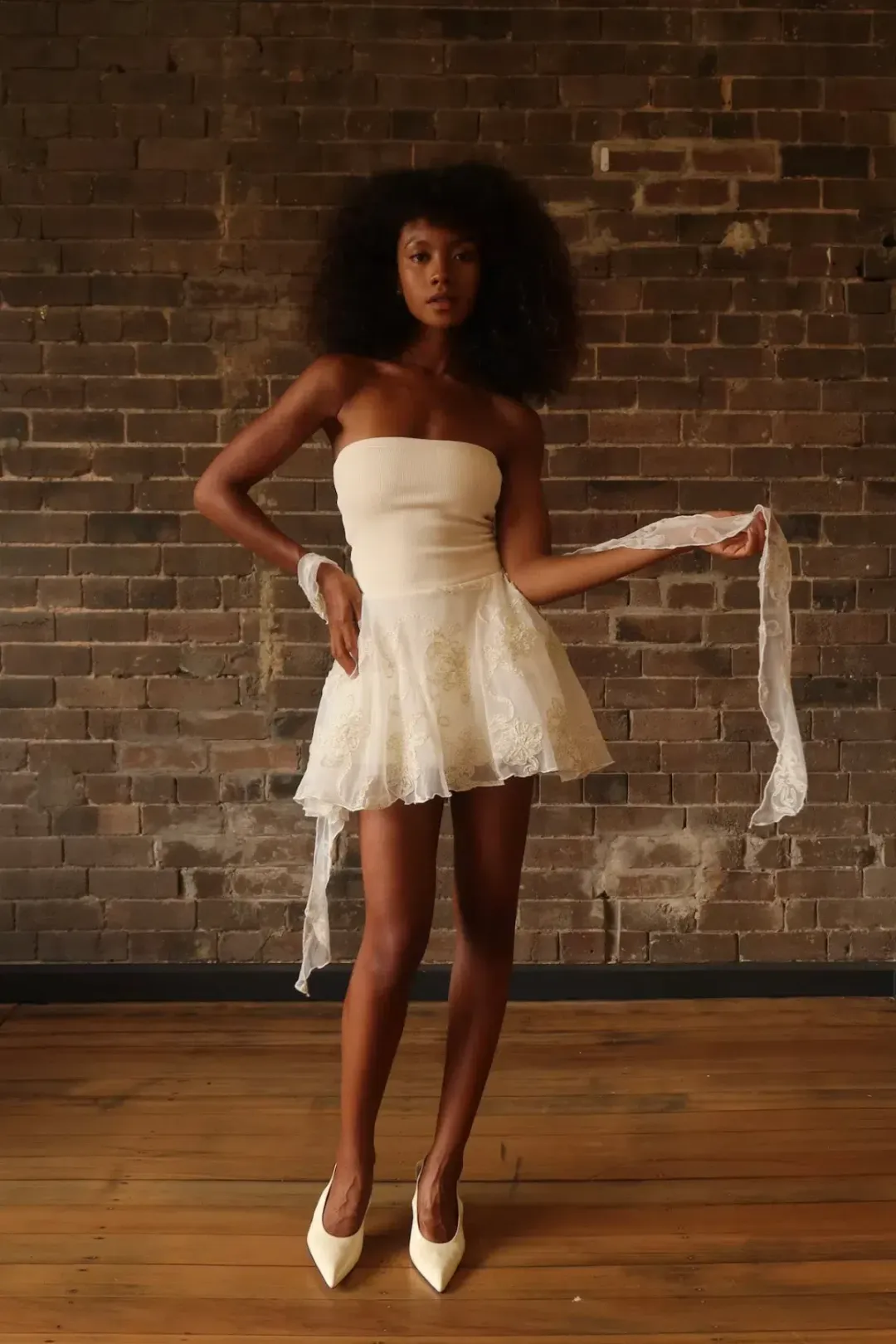 23rd & Madison Nina Dress Ivory Size AU 8 for rent on The Volte - main image