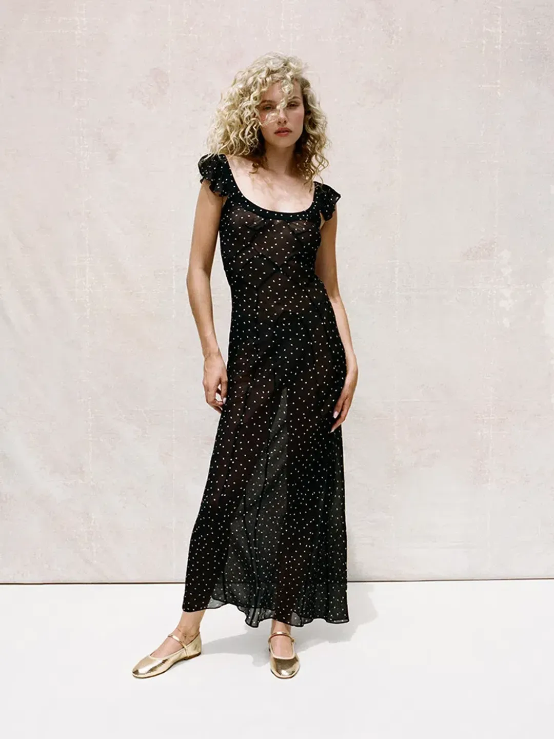 Realisation Par the Lila in Celestial Mesh Polka Dot Maxi Size S for rent on The Volte - main image