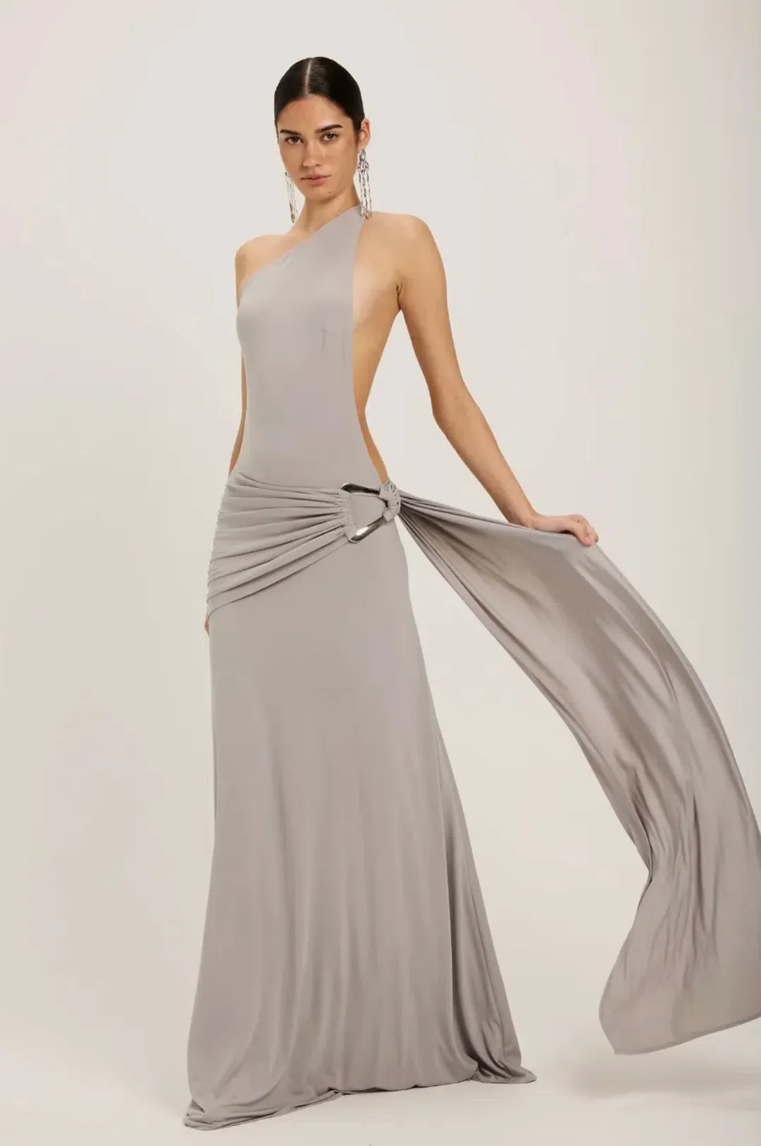 Ance Gria Gaia Gown Silver Grey - size XS for rent on The Volte - main image