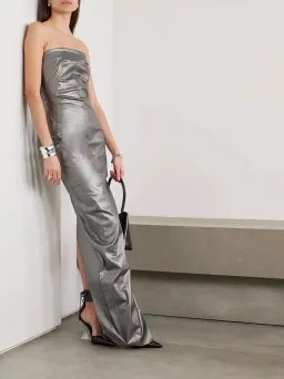 Rick Owens Lido Denim Bustier Gown Gun Metal Size 8 for rent on The Volte - image 1