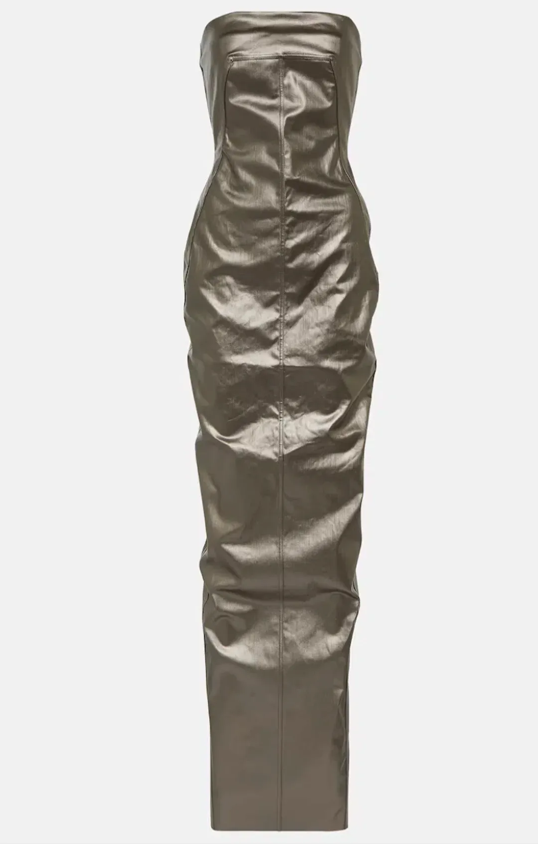 Rick Owens Lido Denim Bustier Gown Gun Metal Size 8 for rent on The Volte - main image