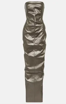 Rick Owens Lido Denim Bustier Gown Gun Metal Size 8 for rent on The Volte - image 4