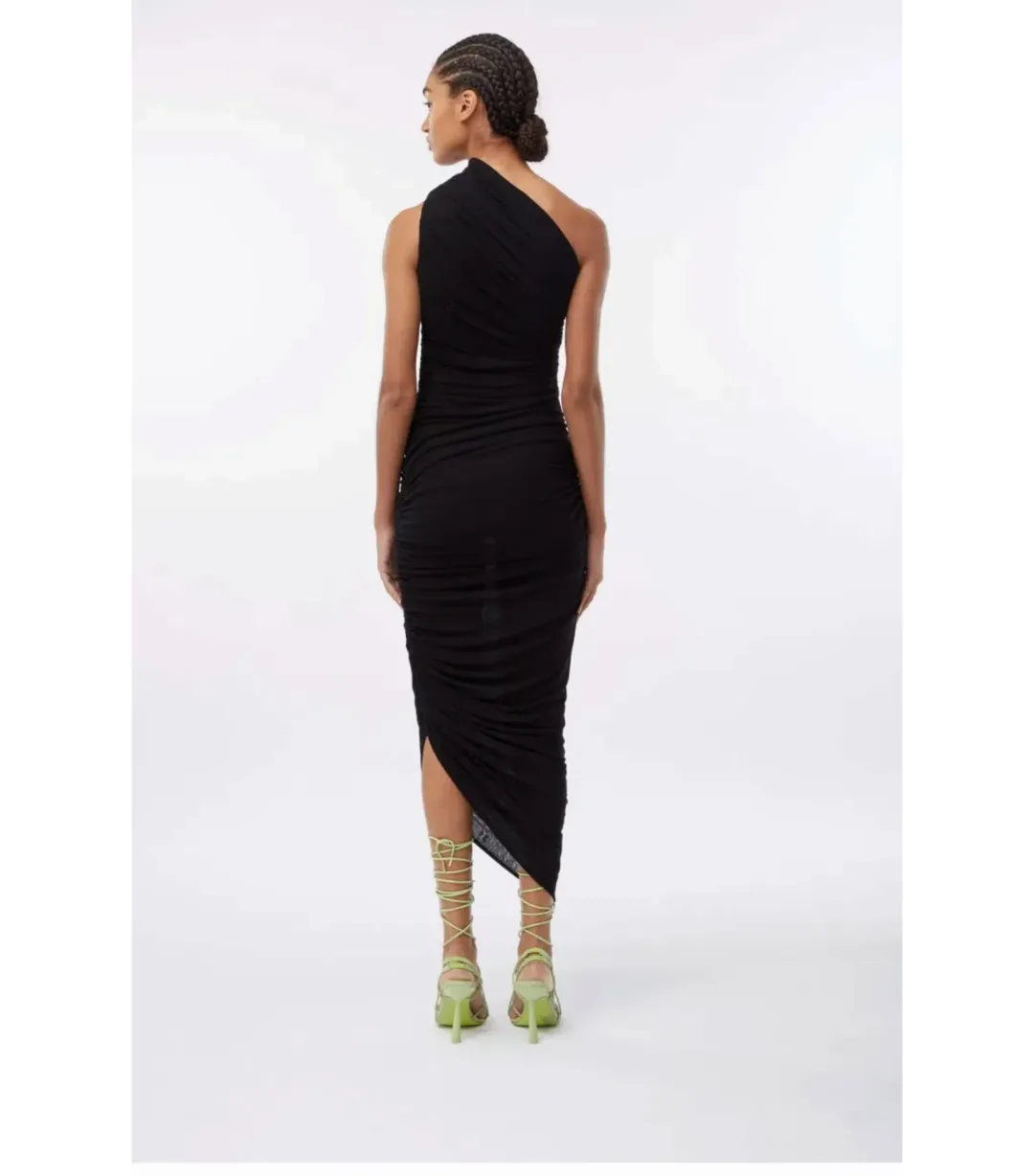 Gauge81 Ira One Shoulder Draped Jersey Dress Black Size AU 6 for rent on The Volte - main image