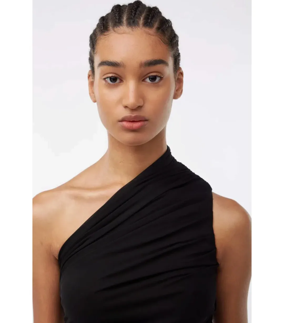 Gauge81 Ira One Shoulder Draped Jersey Dress Black Size AU 6 for rent on The Volte - main image