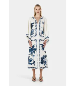 Hansen And Gretel Kiera Kaftan Midi Dress Hawaii Blue Size AU 10 for rent on The Volte - image 1