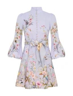 Zimmermann Rebellion Button Mini Dress in Blue Aviary Size 1 / AU 10 for rent on The Volte - image 4