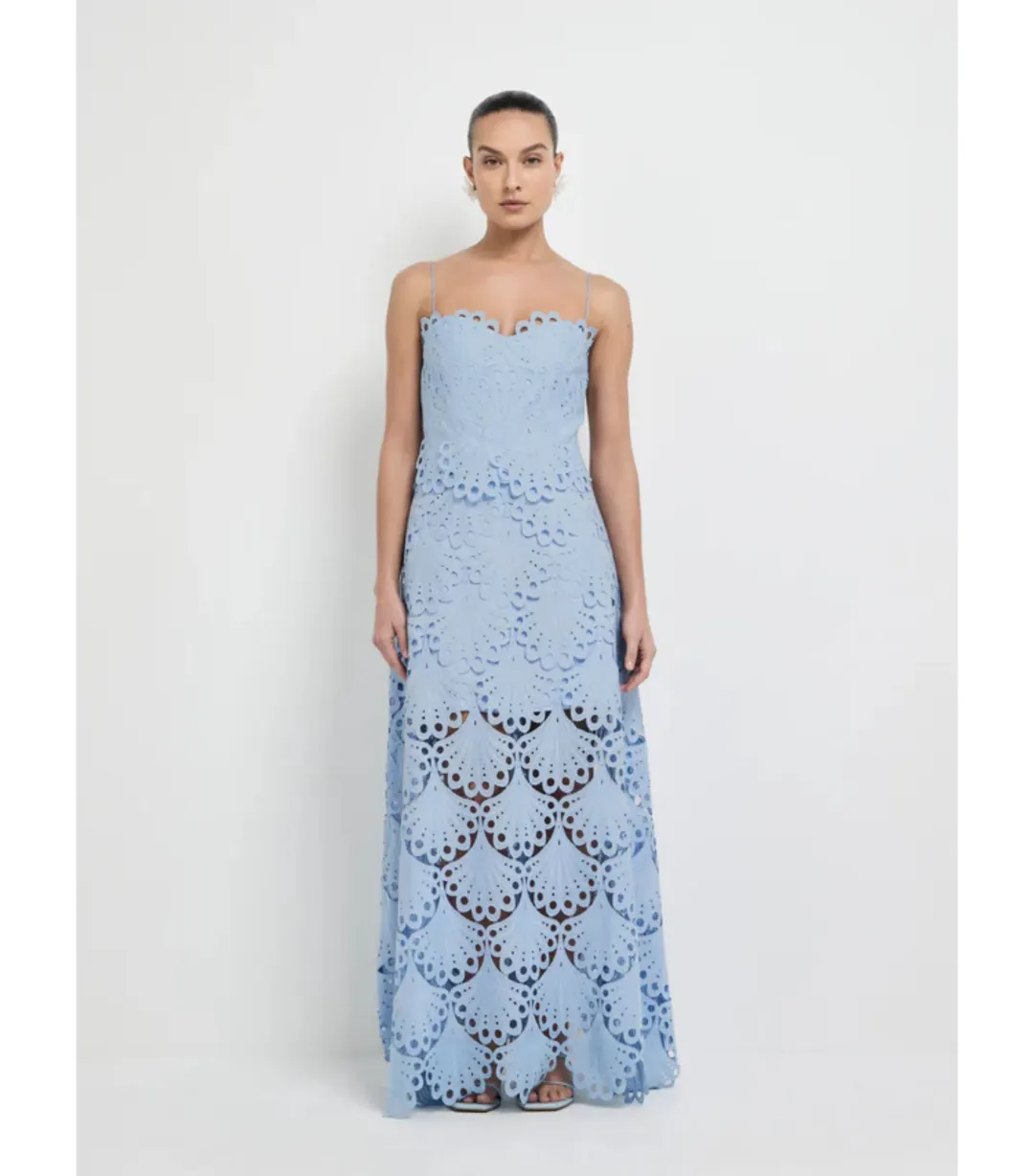 Sheike Ella Lace Maxi Dress Blue Size AU 18 for rent on The Volte - main image