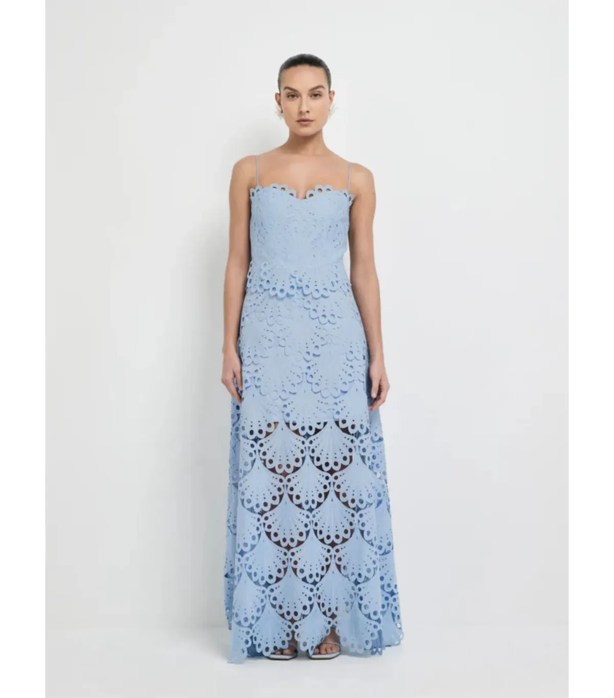 Sheike Ella Lace Maxi Dress Blue Size AU 18 for rent on The Volte - main image