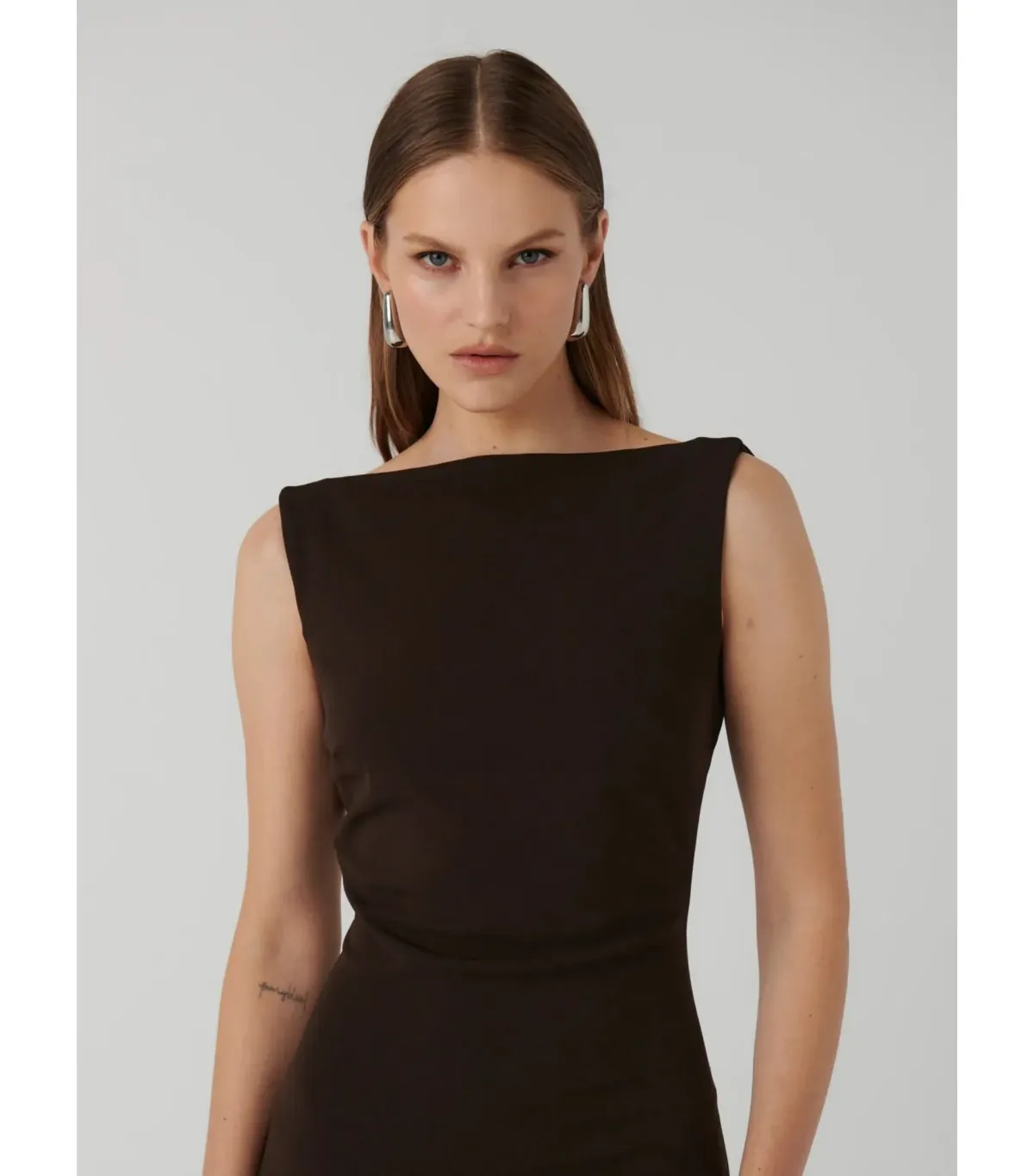 Effie Kats Verona Maxi Gown Coffee Brown Size M / AU 10 - Image 2