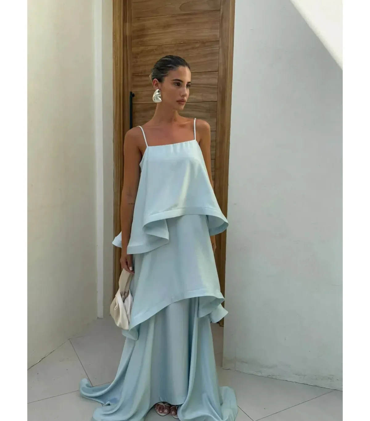 Elliatt Tilly Tiered Maxi Dress Blue Size AU 16 - Image 1