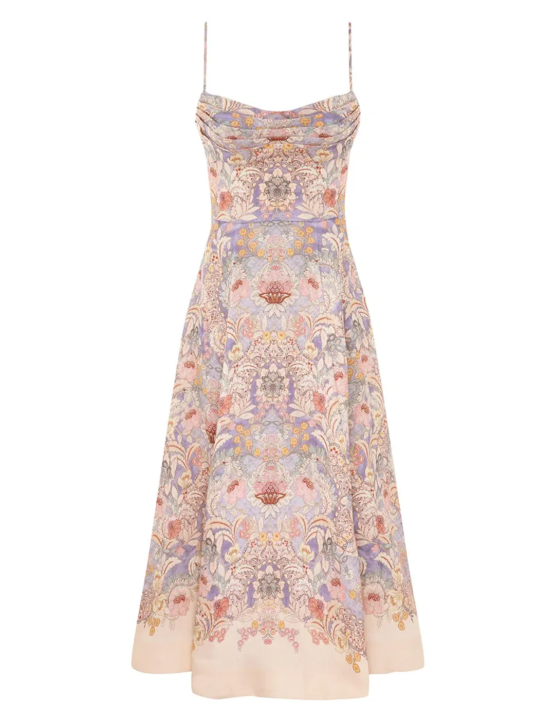 Zimmermann Rebellion Tuck Midi Dress Blue Floral Size 2 / AU 12 for rent on The Volte - main image