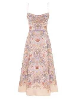 Zimmermann Rebellion Tuck Midi Dress Blue Floral Size 2 / AU 12 for rent on The Volte - image 1
