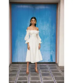 Cult Gaia Ida Midi Dress White Size AU 12 for rent on The Volte - image 1