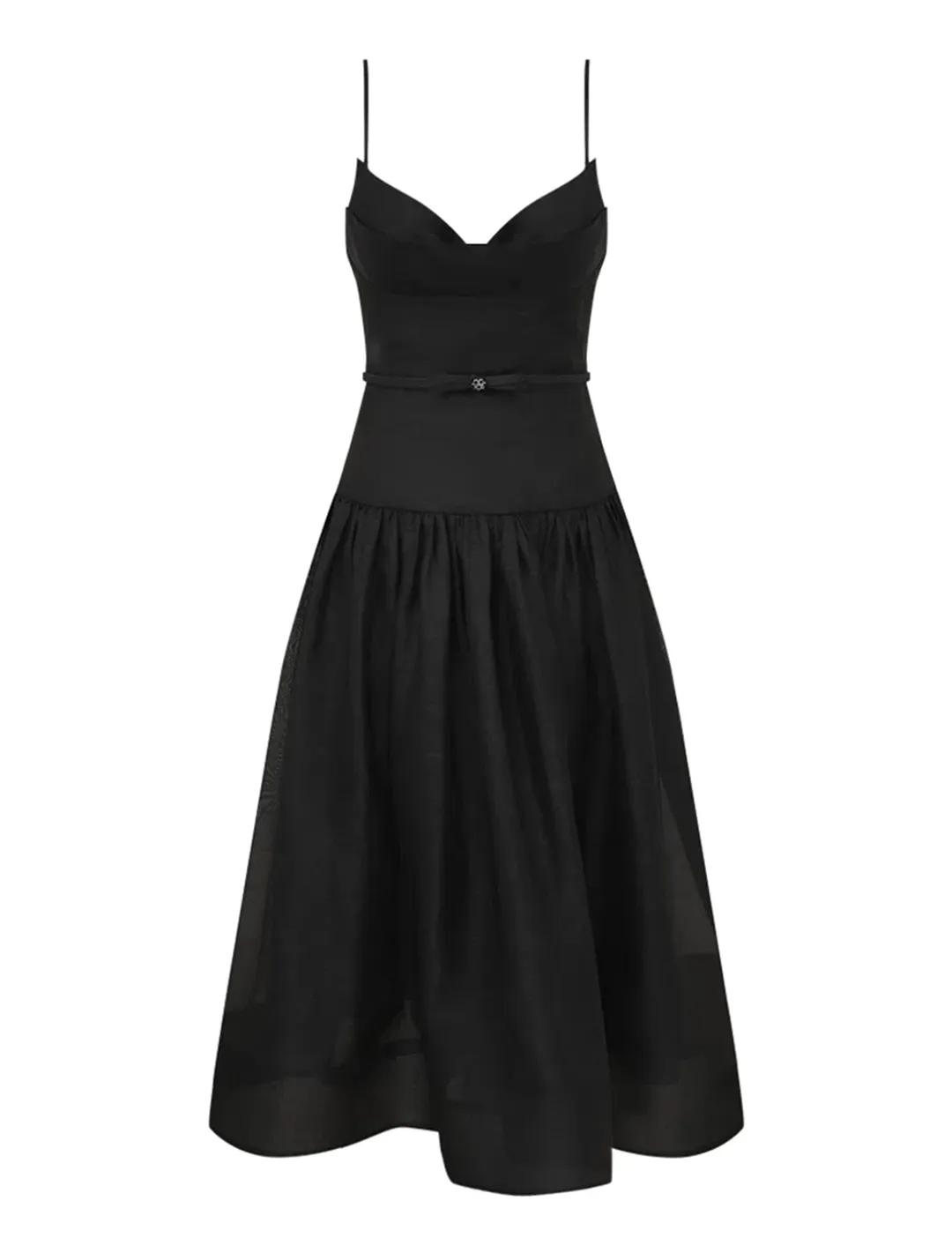 Zimmermann Rebellion Fitted Picnic Midi Dress Black Size 2 AU 12 for rent on The Volte - main image